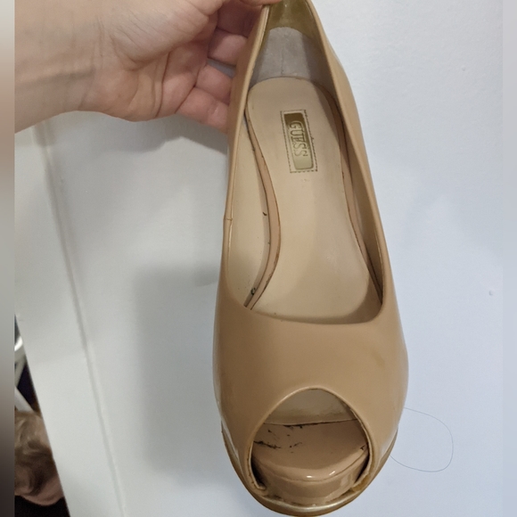 Guess Honora Nude Platform Peep-toe Pumps size 7 - Picture 4 of 5